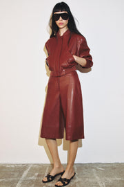 Veste bomber effet cuir à épaulettes