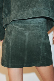 Jupe mini 100 % cuir suédé