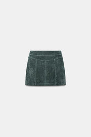 Jupe mini 100 % cuir suédé
