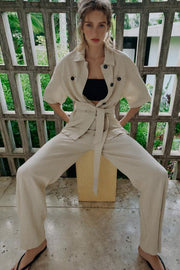 Pantalon safari en lin