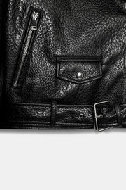 Blouson biker à épaulettes effet cuir