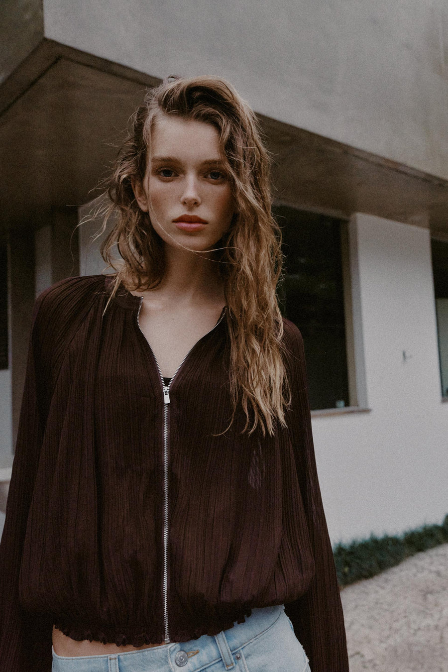 Veste en organza plissée
