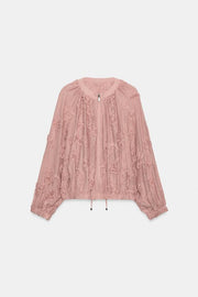 Veste oversize structurée à fleurs
