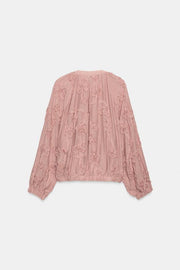 Veste oversize structurée à fleurs
