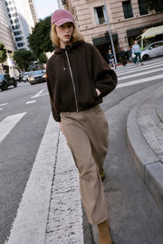 Veste bomber oversize douce à capuche