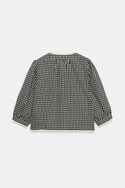 Veste à carreaux vichy contrastée au crochet