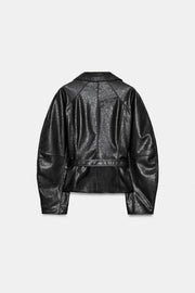 Veste avec ceinture effet cuir