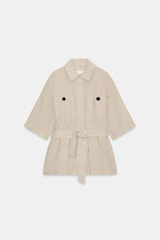 Veste safari en lin avec ceinture