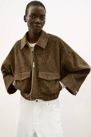 Blouson effet suédine