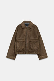 Blouson effet suédine