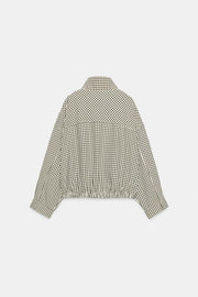 Veste bomber à carreaux