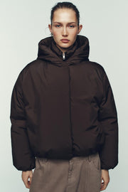 Anorak matelassé à capuche déperlant coupe-vent