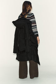 Anorak long matelassé 70 % duvet, 30 % plumes, à capuche, déperlant et coupe-vent