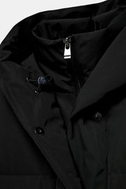Anorak long matelassé 70 % duvet, 30 % plumes, à capuche, déperlant et coupe-vent