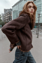 Blouson réversible double-face effet fourrure