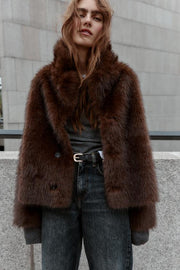 Blouson réversible double-face effet fourrure