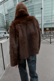 Blouson réversible double-face effet fourrure