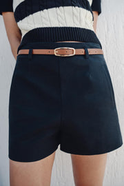 Bermuda taille haute avec ceinture