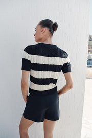 Bermuda taille haute avec ceinture