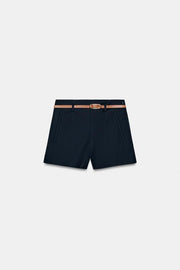 Bermuda taille haute avec ceinture
