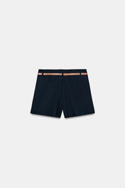 Bermuda taille haute avec ceinture
