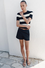 Bermuda taille haute avec ceinture
