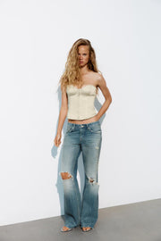 Top corset satiné bustier
