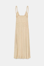 Robe midi satinée à fronces