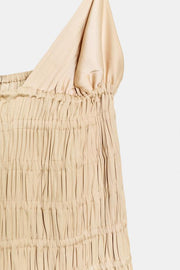 Robe midi satinée à fronces