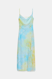 Robe midi drapée imprimée