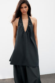 Robe mini dos-nu à fronces