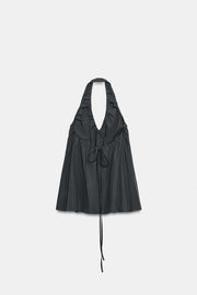 Robe mini dos-nu à fronces