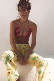 Pantalon à imprimé fruits et cordon