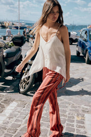 Pantalon fluide à rayures