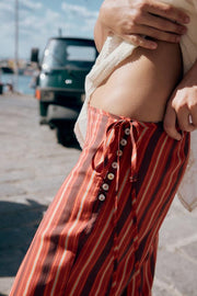 Pantalon fluide à rayures