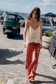 Pantalon fluide à rayures