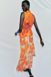 Jupe midi à imprimé floral