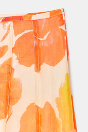 Jupe midi à imprimé floral