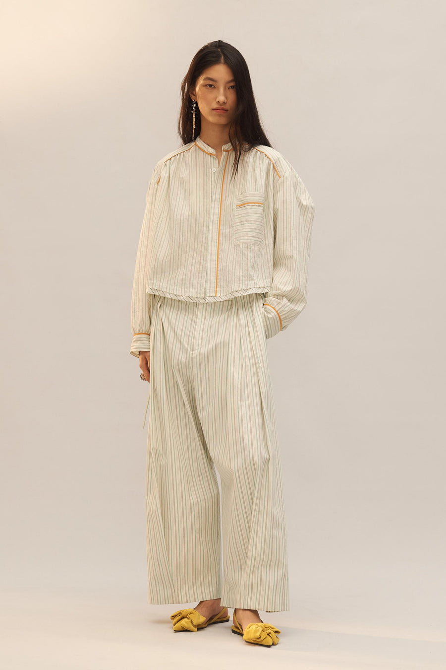Pantalon style pyjama à rayures Édition limitée