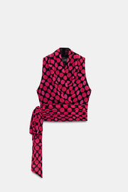 Top à pois avec nœud