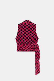 Top à pois avec nœud
