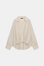 Chemise en lin à bas bouffant