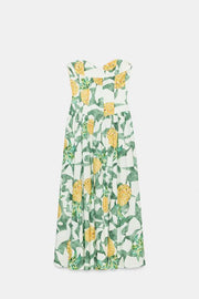 Robe corset en popeline à imprimé fruits