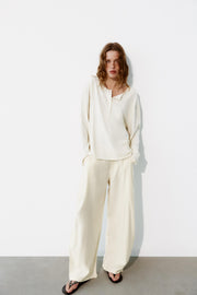Pantalon fluide à plis