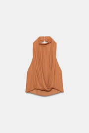 Top satiné drapé