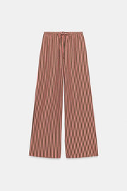 Pantalon à rayures en lin