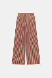 Pantalon à rayures en lin