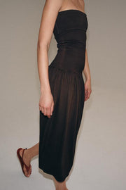 Robe bandeau contrastée