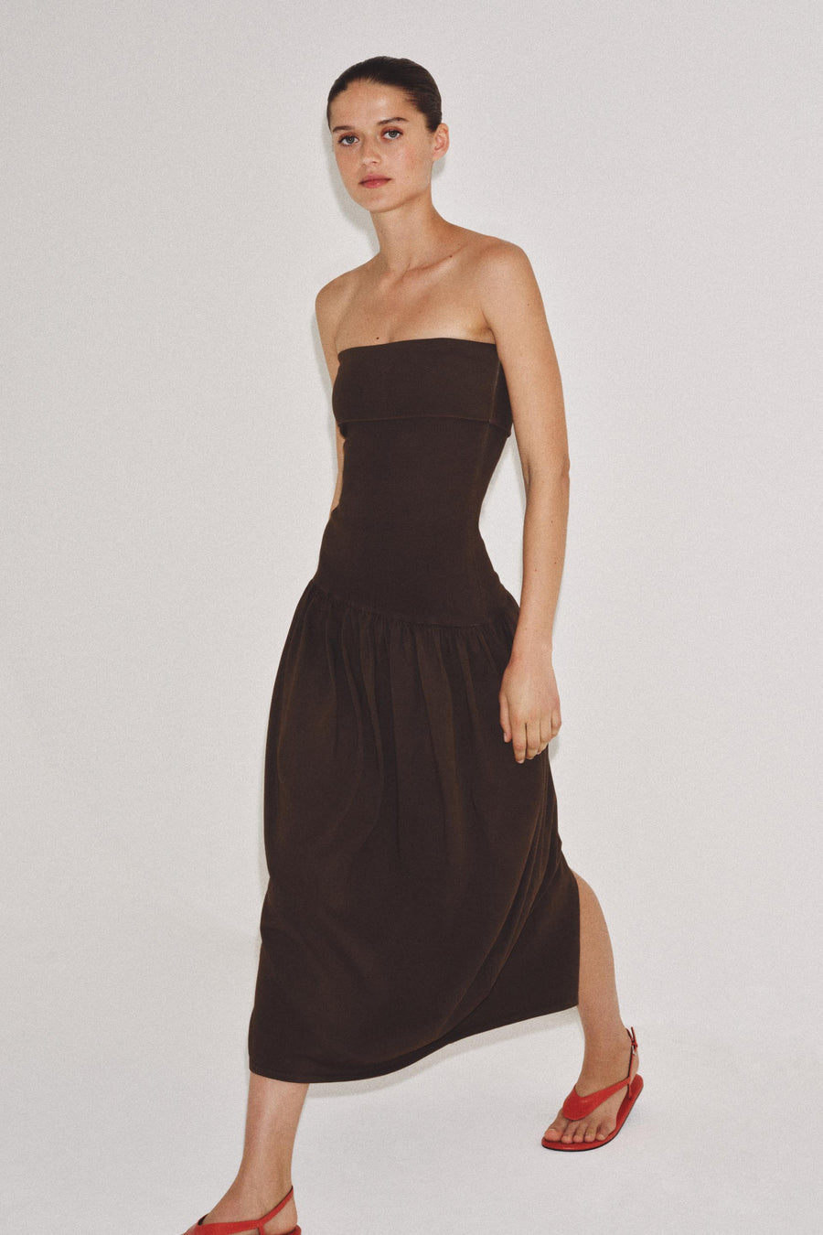 Robe bandeau contrastée