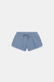 Short à cordons effet délavé